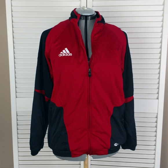 Adidas climacool zip track jacket red black Men S - Picture 2 of 9